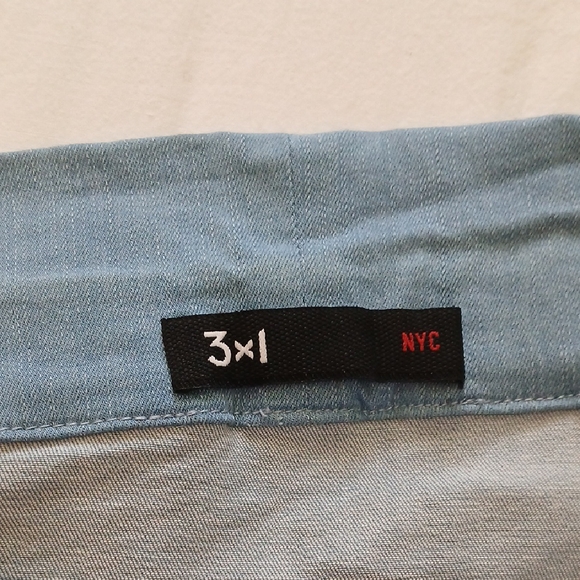 3x1 NYC Denim Off-Shoulder Blue Top Size S - Picture 3 of 8